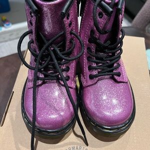 Dr. Martens 1460 dark pink glitter boots